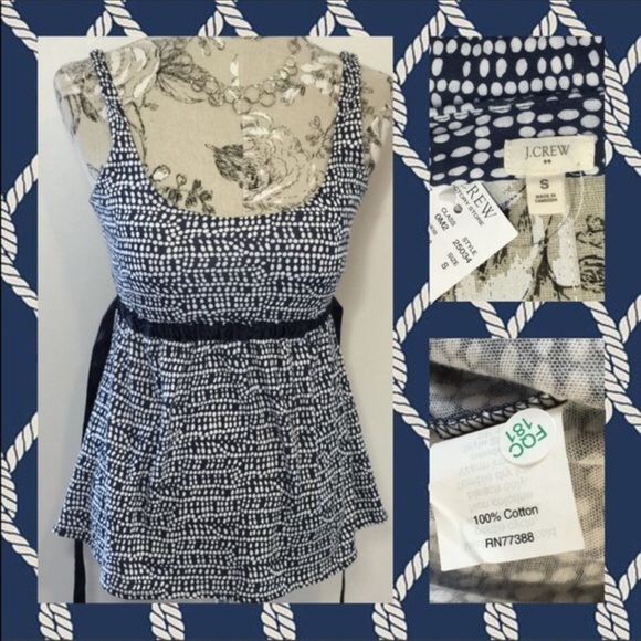 🆕 J Crew Babydoll Empire Waist Blue Tank S - Picture 4 of 4